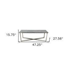 Negro sobre mesa de centro de imitación de mármol inoxidable