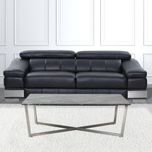 Negro sobre mesa de centro de imitación de mármol inoxidable