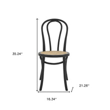 Set of Two Vintage Style Black Cane Dining Chairs