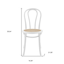 Set of Two Vintage Style White Cane Dining Chairs