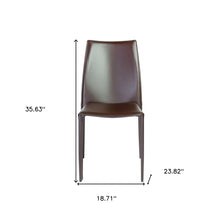 Set of Two All Dark Brown Stacking Chairs