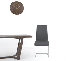 Gray Faux Leather Long Back Cantilever Chairs Set of Four