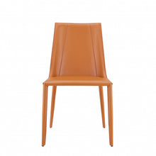 Sleek All Terra Cotta Faux Leather Dining or Side Chair
