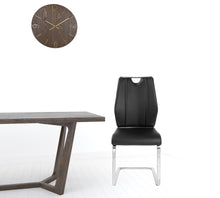 Set of Two Black Faux Leather Cantilever Chairs