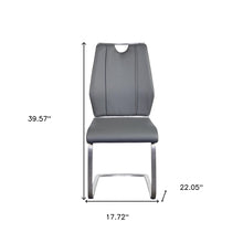 Set of Two Light Gray Faux Leather Cantilever Chairs