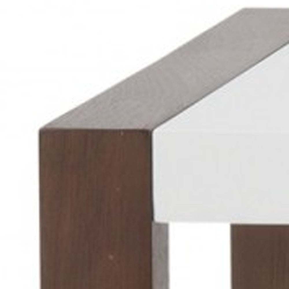 Simple Walnut and White Three Drawer Desk