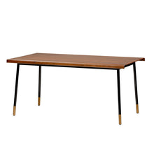 Brown Wood Dining Table with Black Steel Legs 63