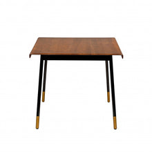 Brown Wood Dining Table with Black Steel Legs 63