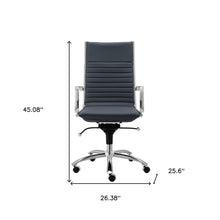 Executive Blue and Chrome High Back Office Chair