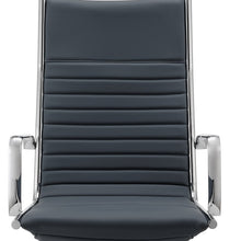 Executive Blue and Chrome High Back Office Chair