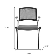 Set Of Two Gray Polyester Blend Seat Swivel Task Chair Mesh Back Steel Frame