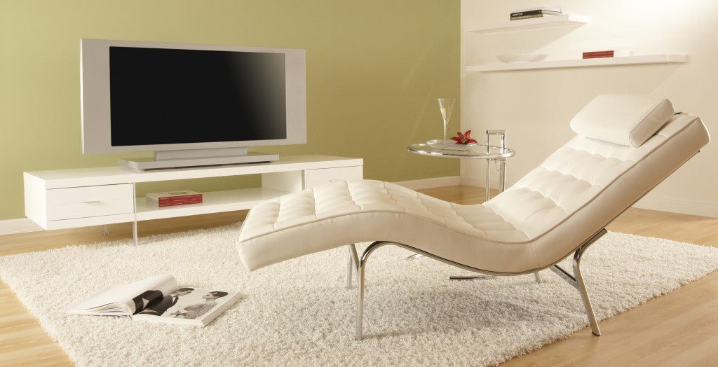 43" White Wooden Floating Shelf