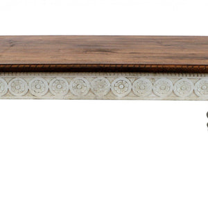 Mesa de Centro Decorativa Marrón y Blanca