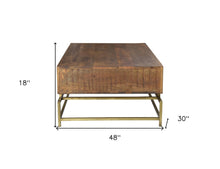 Brown and Gold Storage Coffee Table