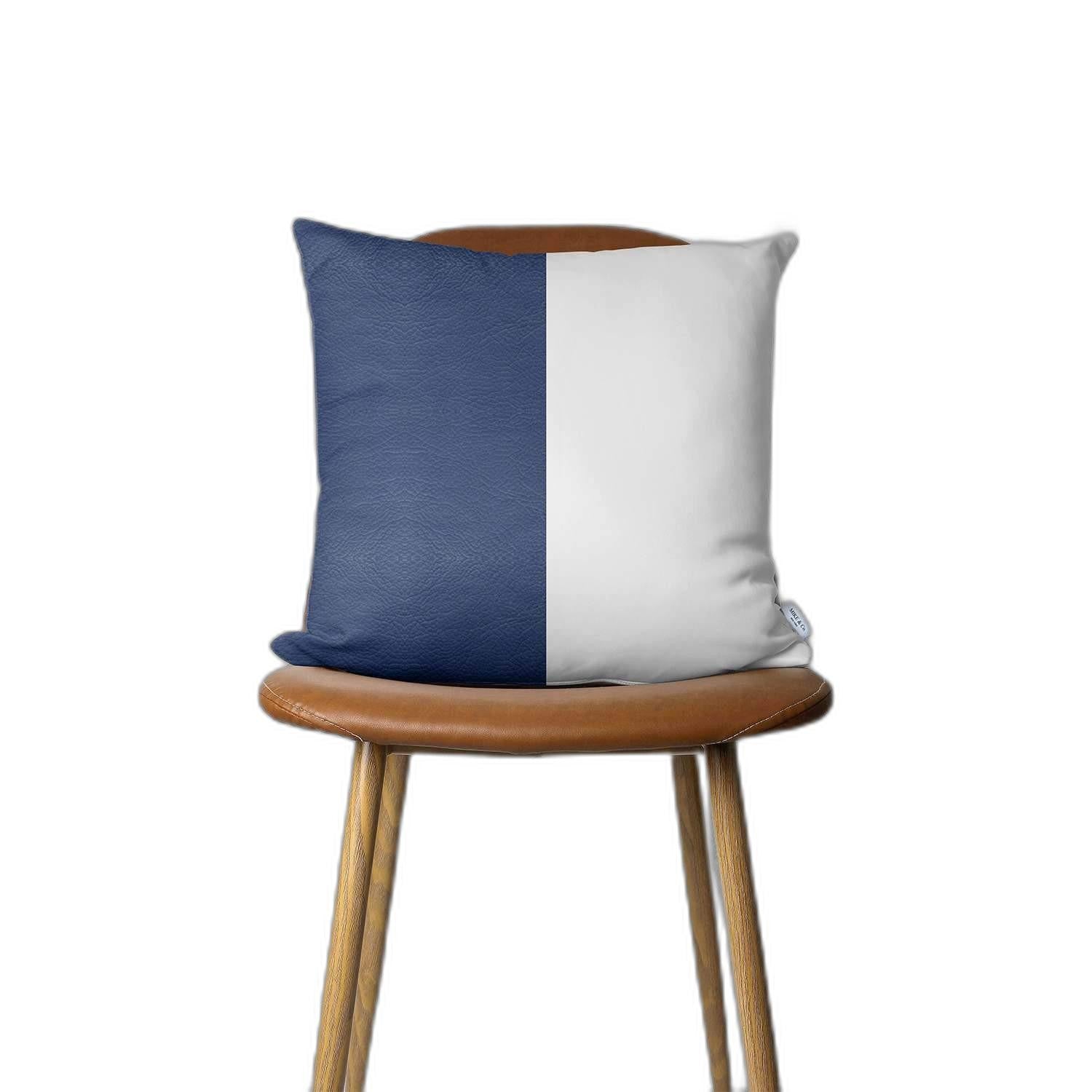 Set of 2 Navy and White Modern Throw Pillow Covers