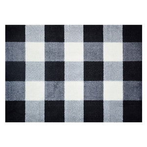 2' x 3' Black and White Buffalo Check Washable Floor Mat