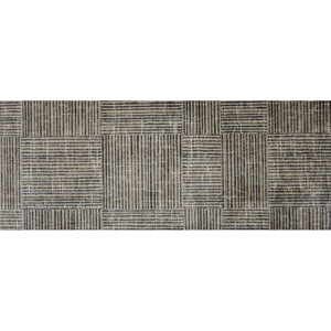 2' x 6' Modern Geo Lines in Squares Washable Runner Rug
