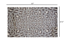 2' x 4' Gray and Brown Cheetah Washable Floor Mat