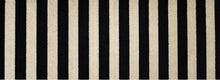 2' x 6' Black and Tan Wide Stripe Washable Runner Rug