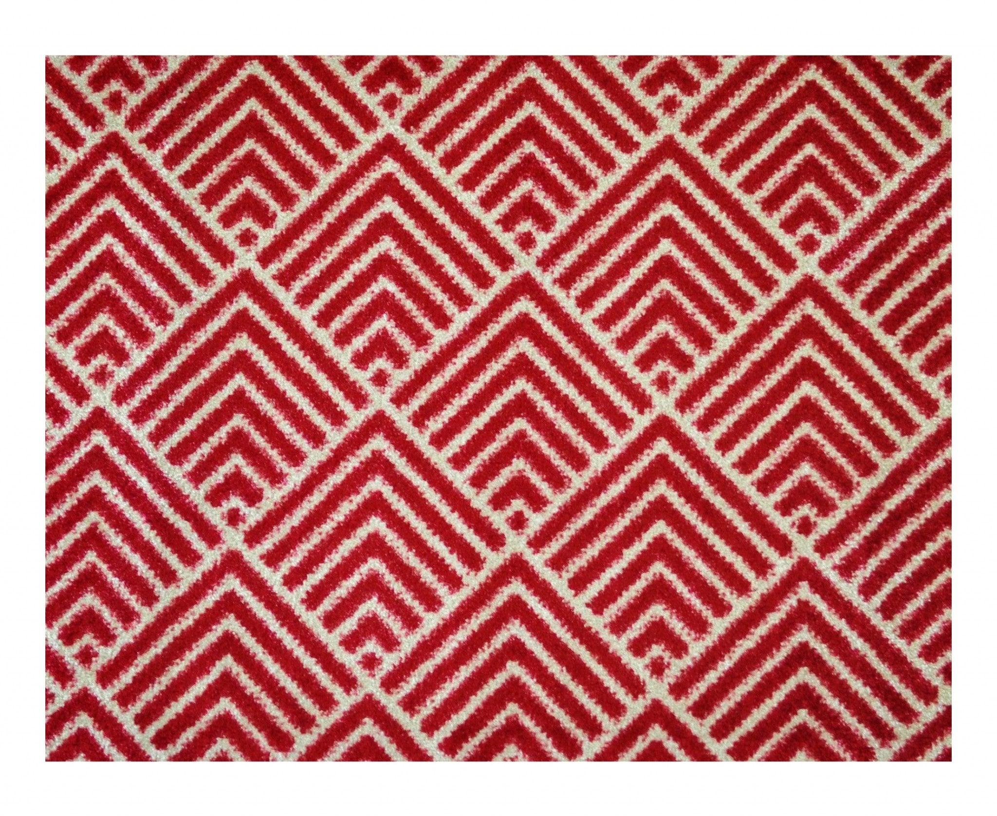 2' x 3' Deep Red and Tan Arrow Geo Washable Floor Mat
