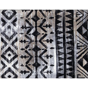 2' x 4' Black and Gray Aztec Washable Floor Mat