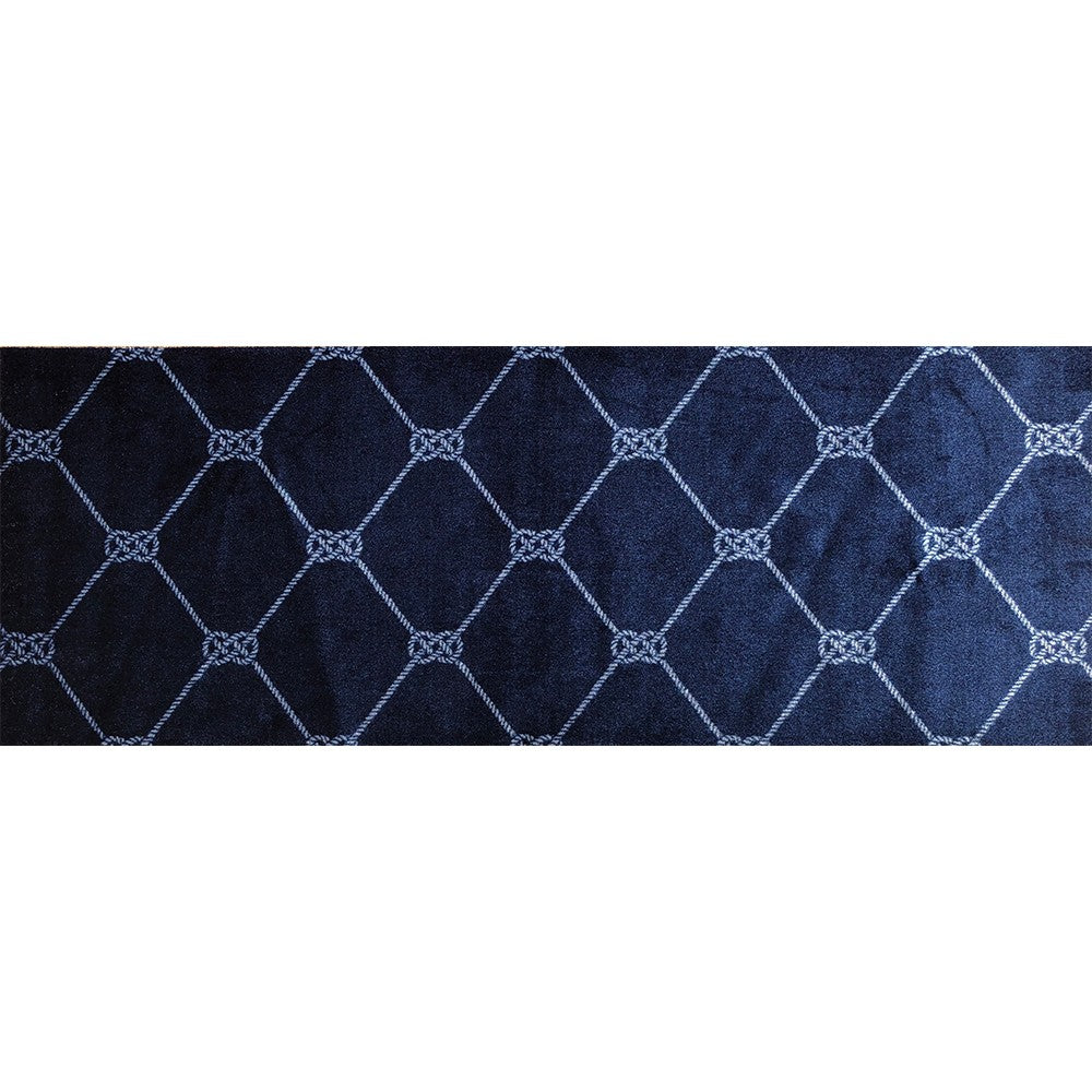2' x 6' Navy Nautical Knots Washable Runner Rug
