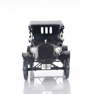 7" Black Metal Hand Painted Decorative Car