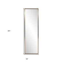 Antiqued Brushed Brass Rectangular Full Length Wall Mirror