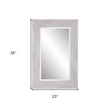 Weathered Gray Woven Faux Wood Rectangular Mirror