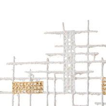 當代白色和金色地理網格牆藝術