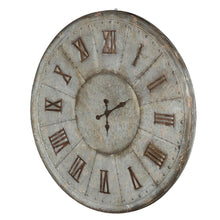 Oversized Rustic Galvanized Metal Round Wall Clock