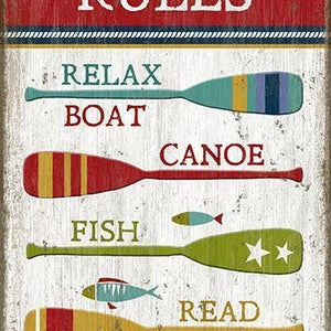 Vintage Boat Oars Lake Rules XL Wall Art