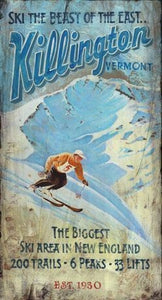 Vintage Killington Ski Slopes Wall Décor