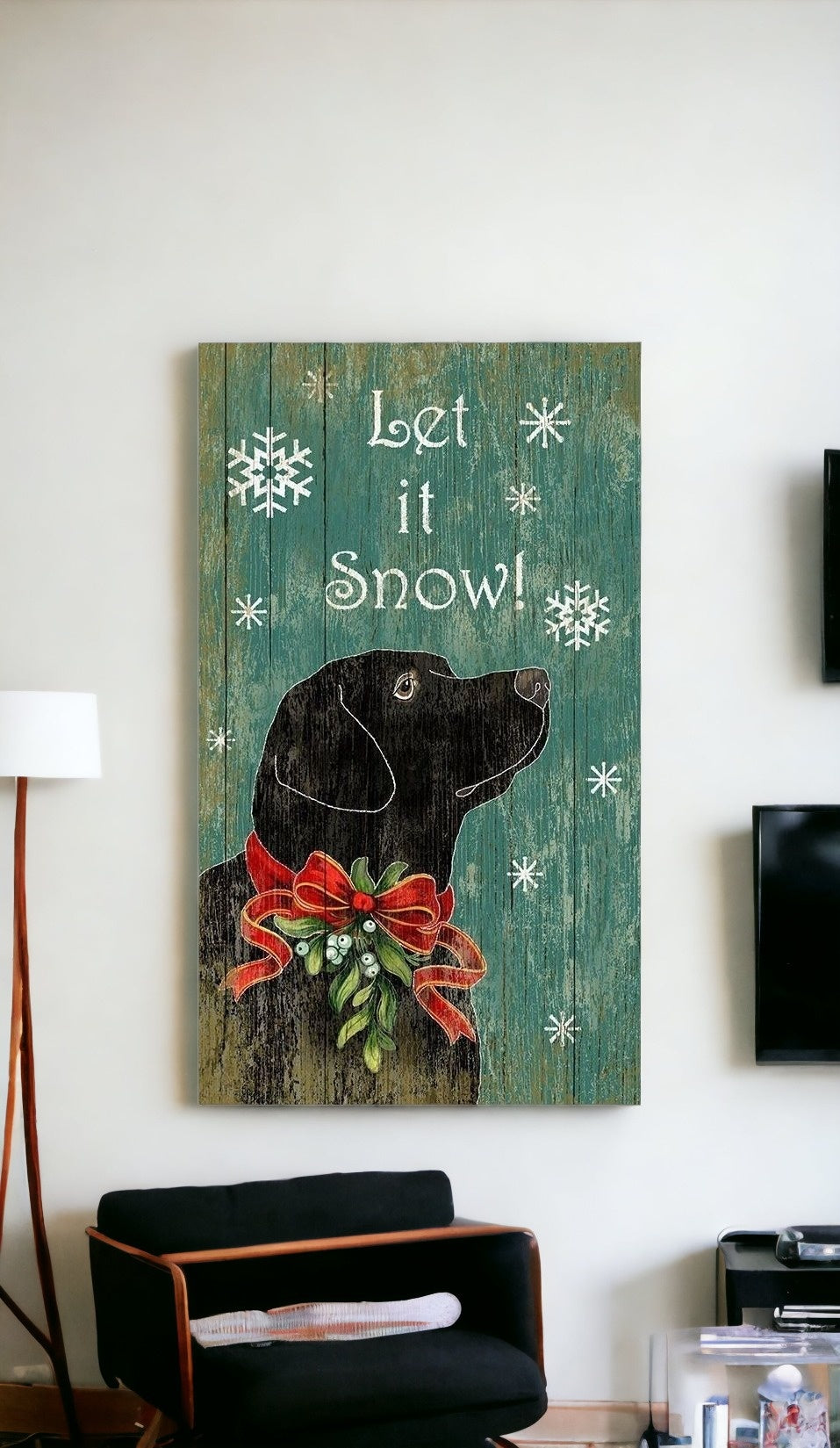 Black Lab Winter Snow Wall Art