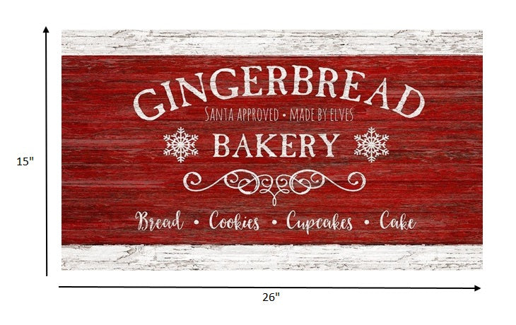 Rustic Vintage Gingerbread Red and White Wall Art