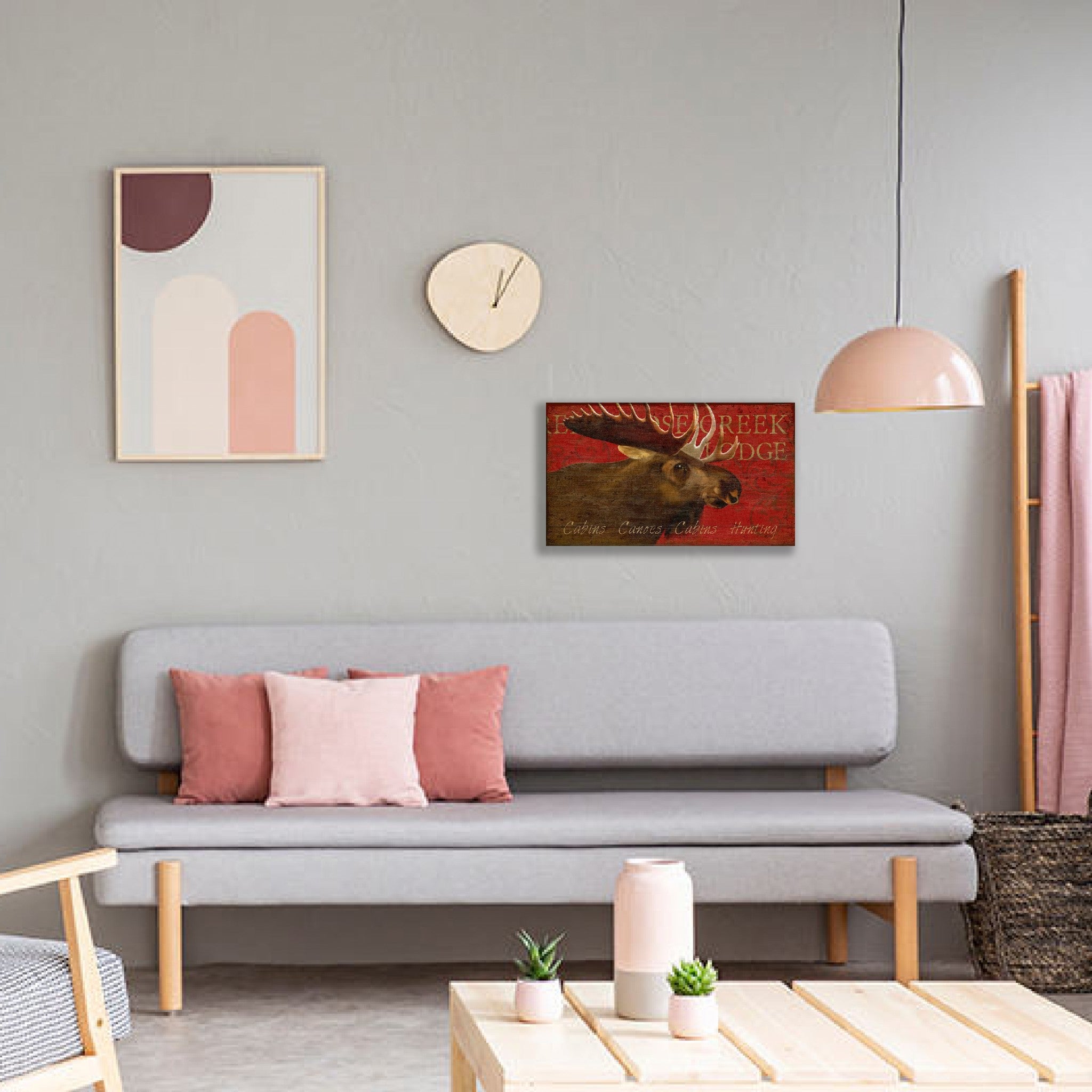 Decoración de pared de madera de alce envejecido