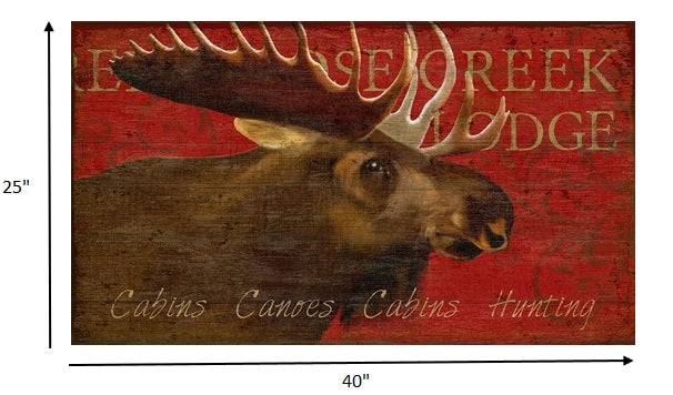 Decoración de pared de madera de alce envejecido