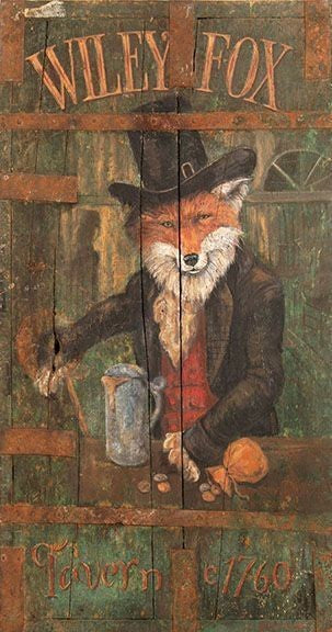 c1760 Arte mural de la taberna Fox
