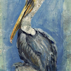 Blue Watercolor Pelican XL Wall Art