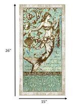 Aqua Blue Distressed Driftwood Mermaid Wall Art