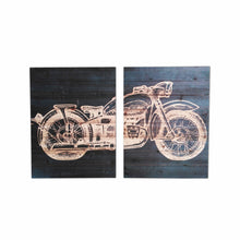 Two Piece Motorcycle Wood Plank Wall Art