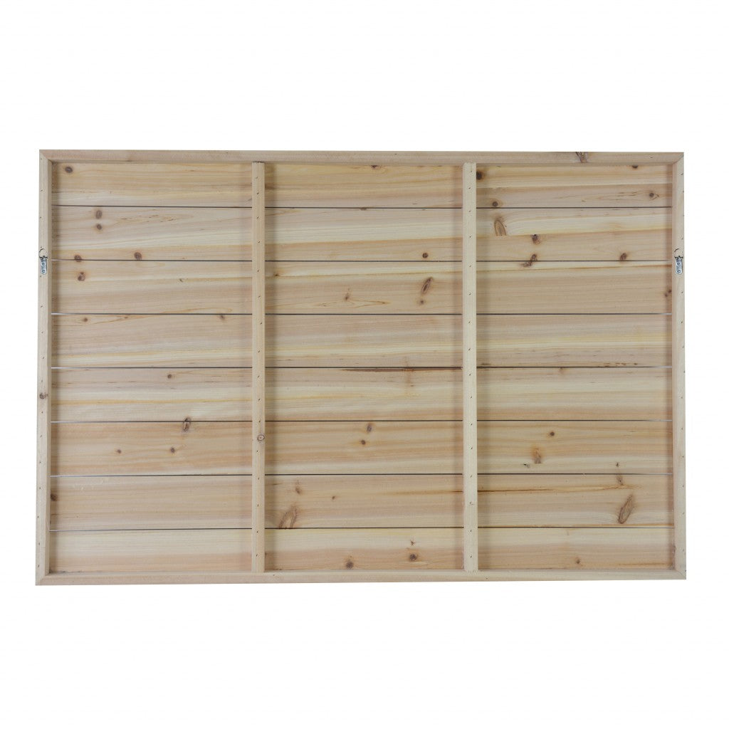 Azulejo Floral Pattern Wood Plank Wall Art