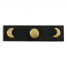 Black and Gold Moon Phase Three Hook Coat Hanger