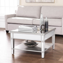 Silver Mirrored Glass Square Coffee Table 29