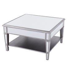 Silver Mirrored Glass Square Coffee Table 29