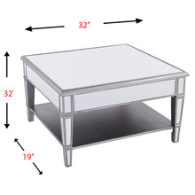 Silver Mirrored Glass Square Coffee Table 29