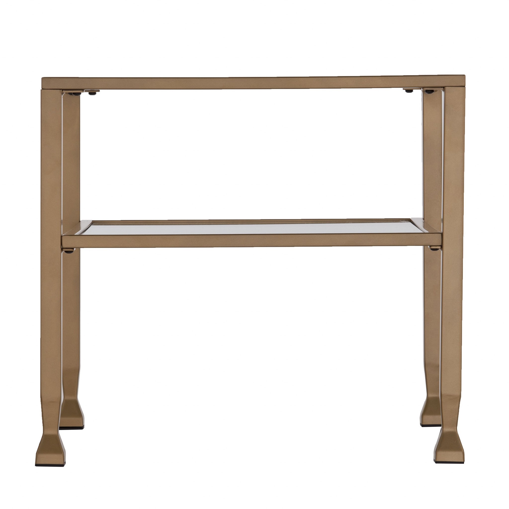 Gold Glass And Metal Square Coffee Table 21"