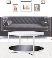 32 英寸白色玻璃和金屬兩層圓形咖啡桌