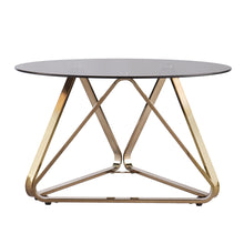 Mesa de centro redonda de metal y copa de champán de 31