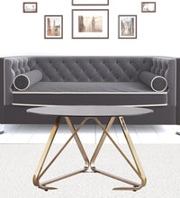 Mesa de centro redonda de metal y copa de champán de 31